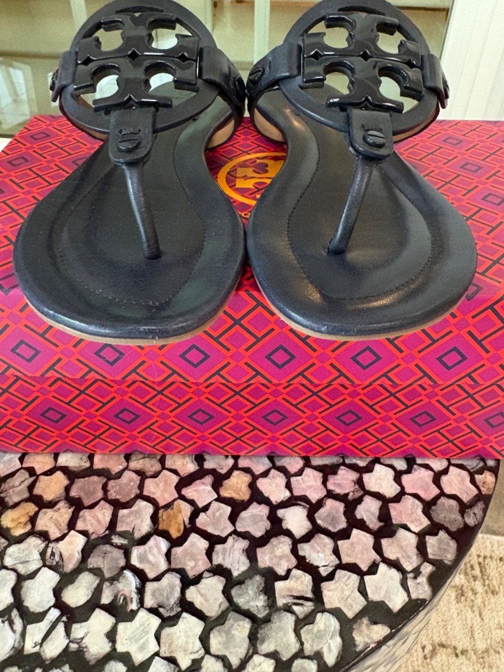 Tory Burch Miller Sandals Women's 7.5 Bright Navy NIB - Picture 5 of 8